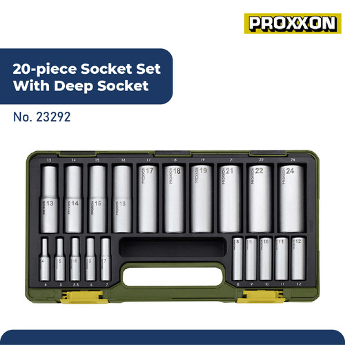 [EZM.2600373] PROXXON 23292 MATA KUNCI SOK PANJANG SPECIALTY SOCKET SET DEEP 20PCS