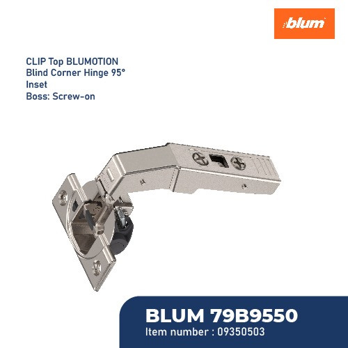 [EZM.2600383] BLUM ENGSEL BLIND CORNER HINGE 95° INSET SCREW ON NICKEL PLATED ORI