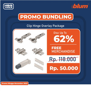 [EZM.2600406] BLUM PROMO PAKET LENGKAP ENGSEL LURUS CLIP HINGE 100° OVERLAY
