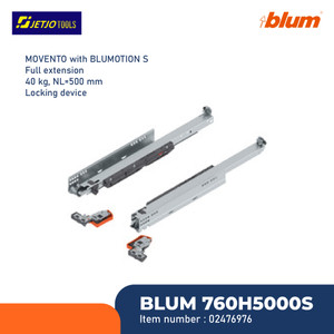 [EZM.2601548] BLUM REL LACI MOVENTO RUNNER COMBO NL=500MM W=40KG BLUMOTION FULL EXT