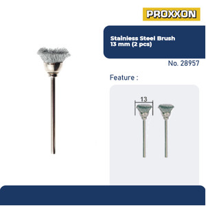[EZM.2600652] PROXXON 28957 KEPALASIKAT KAWAT MINI STAINLES STEEL BRUSH O13MM 2PCS