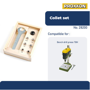 [EZM.2600711] PROXXON 28200 COLLET CHUCK ARBOR COLLET SET FOR DRILL PRESS TBH 6PCS