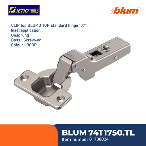 [EZM.2600749] BLUM ENGSEL SENDOK 74T1750.TL CLUP TOP HINGE 107° INSET & UNSPRUNG