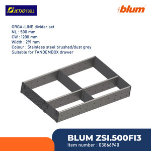 [EZM.2600756] BLUM SEKAT RAK ORGA-LINE ZSI.500FI3 DIVIDER NL=500MM CW=1200MM W=291MM