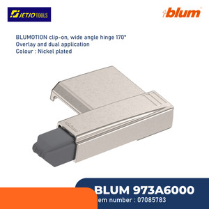 [EZM.2600769] BLUM DUMPER ENGSEL BLUMOTION CLIP-ON 973A6000 FOR HINGE 170° NICKEL