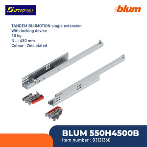 [EZM.2600777] BLUM REL LACI TANDEM RUNNER COMBO NL=450MM W=30KG MOTION SINGLE EXTEND