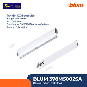 [EZM.2600789] BLUM DRAWER RAK 378M5002SA TANDEMBOX S1 DRAWER SIDE H=83MM NL=500MM