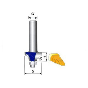 [EZM.2600994] G-TECH MATA ROUTER CARBIDE CORNER ROUNDING BIT 1/4 SHANK RADIUS 1/2"