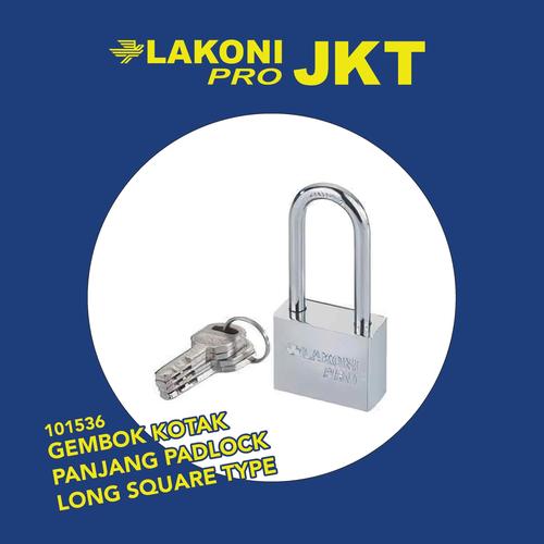 [EZM.2602293] 101536 LAKONI PRO GEMBOK KOTAK PANJANG PADLOCK LONG SQUARE TYPE 40mm