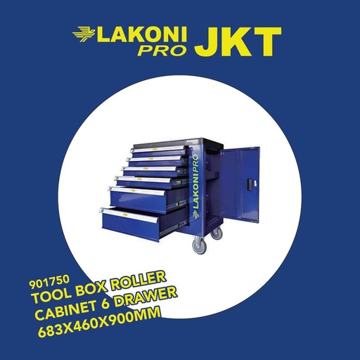 [EZM.2601323] 901750 LAKONI PRO TOOL BOX ROLLER CABINET 6 DRAWER 683x460x900MM