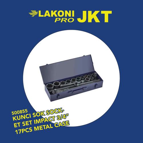 [EZM.2602318] 500855 LAKONI PRO KUNCI SOK SOCKET SET IMPACT 3/4'17PCS METAL CASE
