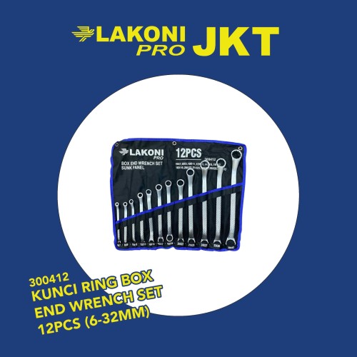 [EZM.2601384] 300412 LAKONI PRO KUNCI RING BOX END WRENCH SET 12pcs (6-32mm)