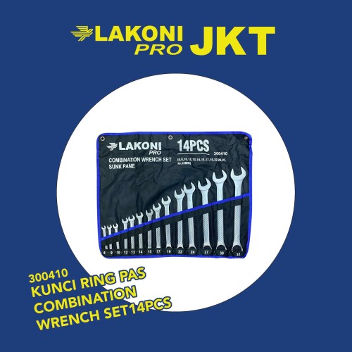[EZM.2601385] 300410 LAKONI PRO KUNCI RING PAS COMBINATION WRENCH SET14pcs (8-32mm)