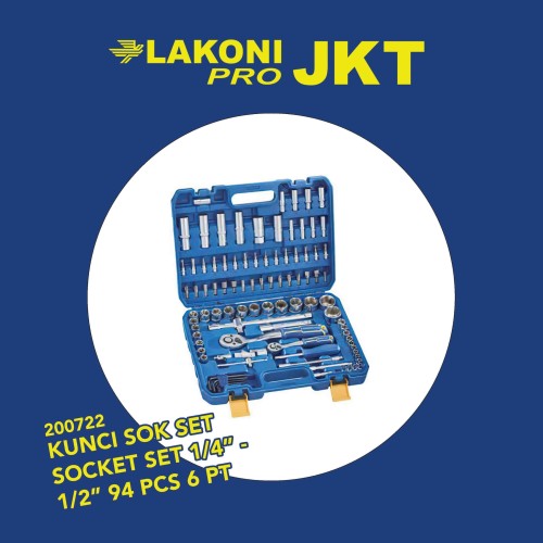 [EZM.2601418] 200722 LAKONI PRO KUNCI SOK SET SOCKET SET 1/4" - 1/2" 94 PCS 6 PT