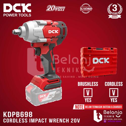 [EZM.3500614] DCK Impact Wrench Baterai 1/2 Inch Pembuka Baut KDPB698 20V Unit Only