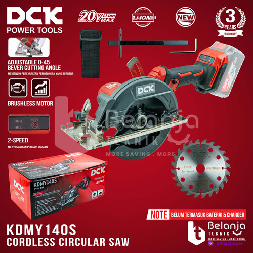 [EZM.3500616] DCK Mesin Circular Saw Cordless KDMY140S Sirkel Kayu Unit Only 140 MM