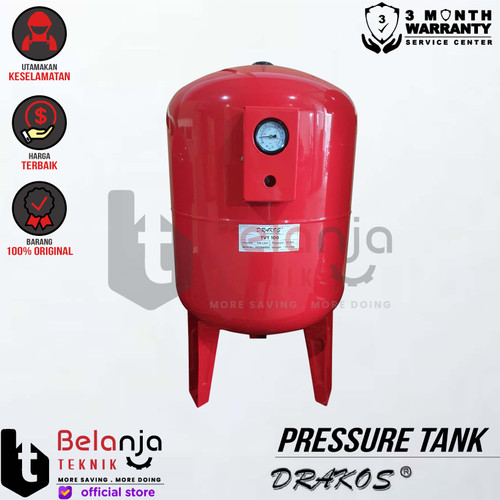 [EZM.3500654] Drakos Tabung Pompa Air 100 Liter Pressure Tank TVT 100 Tangki 10 Bar