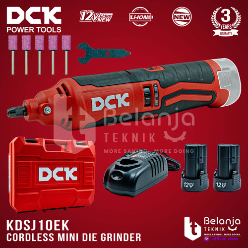 [EZM.3500659] DCK Mesin Gerinda Botol Baterai KDSJ10EK Mini Die Grinder 3.2 MM 12V