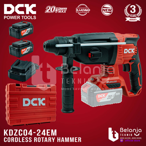 [EZM.3500661] DCK Rotary Hammer Cordless KDZC04-24EM Mesin Bor Beton Baterai SDS 20V