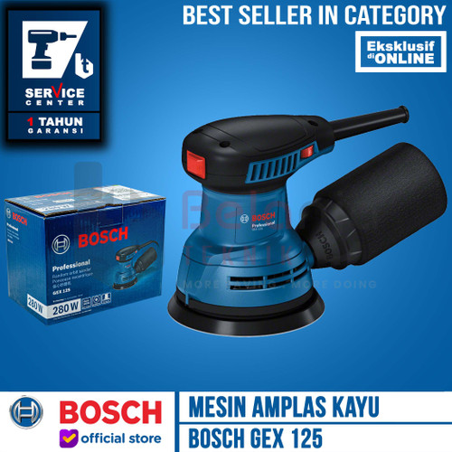 [EZM.3500742] Bosch Mesin Amplas Kayu Bulat Listrik GEX 125 Orbital Sander 250 Watt