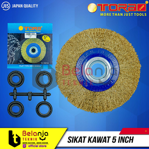 [EZM.3500751] Tora Mata Gerinda Sikat Kawat Bulat 5 Inch Flat Brush Wire 5" 125mm