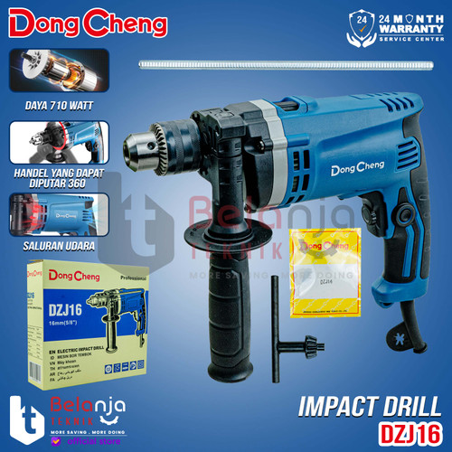 [EZM.3500757] Dongcheng Mesin Bor Tangan Beton Listrik DZJ16 Impact Drill 16MM 710W