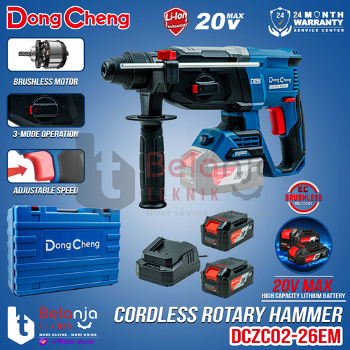 [EZM.3500760] Dongcheng Mesin Bor Beton DCZC02-26EM Rotary Hammer Brushless 26MM SET