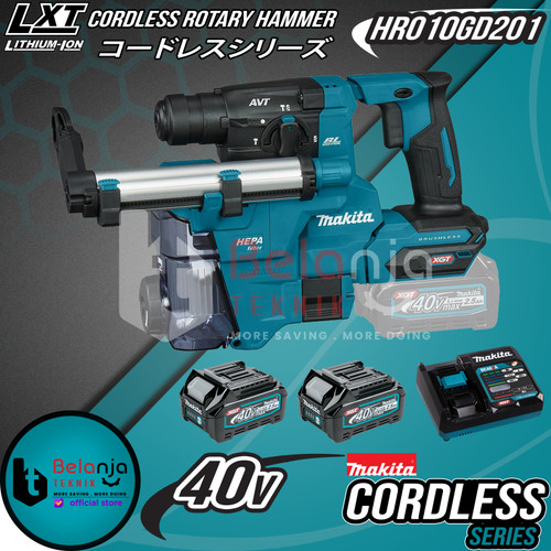 Makita Mesin Bor Baterai Cordless HR010GD201 Drill Rotary Hammer 40V