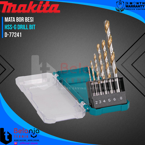 [EZM.3500777] Makita Mata Bor Besi Set Hex Shank 6Pcs HSS-G Drill Bit 2-8 MM D-77241