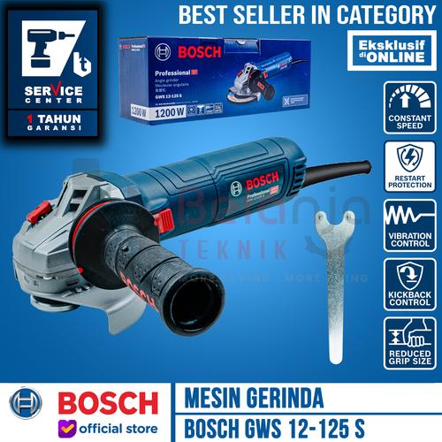 [EZM.3500781] Bosch Angle Grinder GWS 12-125 S Mesin Gerinda Tangan 5 Inch 1200 Watt