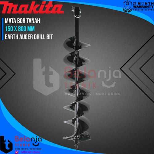 [EZM.3500794] Makita Mata Bor Tanah 150 x 800 MM Earth Auger Penggali Lobang Biopori