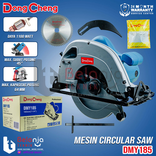 [EZM.3505673] Dongcheng Mesin Circular Saw 7 Inch DMY185 Sirkel Potong Kayu 1100W