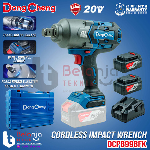 [EZM.3505678] Dongcheng Impact Wrench Baterai DCPB998 FK Mesin Buka Baut 20V SET