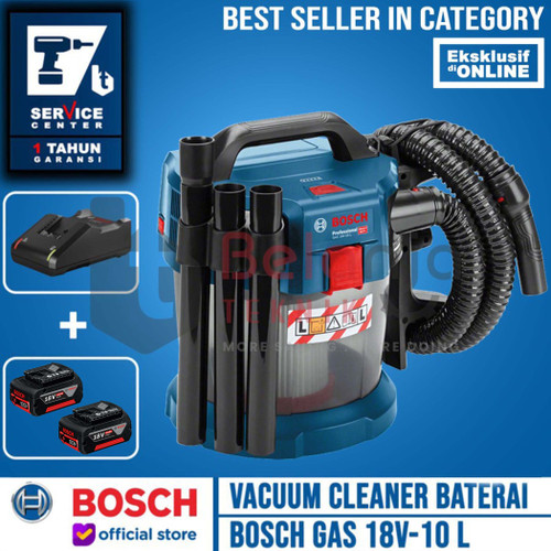 [EZM.3505682] Bosch Mesin Sedot Debu Cordless GAS 18V-10 L + Set Baterai 18V  2x 4AH