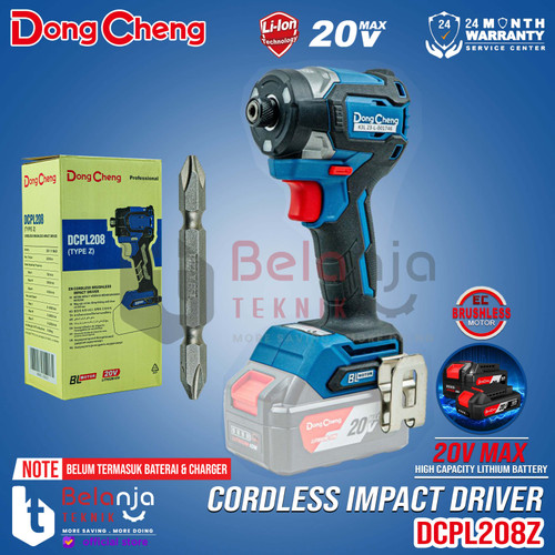 [EZM.3500853] DongCheng Impact Driver Baterai DCPL208Z Pembuka Baut Brushless 20V