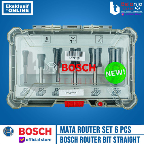 [EZM.3500870] Bosch Router Bit Set Straight 6 Pcs 1/4 Inch Shank Mata Profil Trimmer