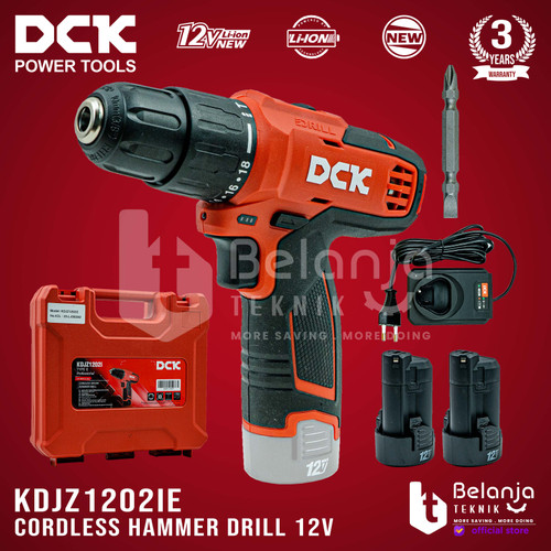 [EZM.3505736] DCK Cordless Hammer Drill KDJZ1202iE 12V Bor Impact Baterai KDJZ 1202