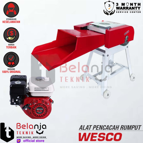 [EZM.3500926] Wesco Mesin Pencacah Rumput 9Z-1.0 Chaff Cutter + Honda GX 160 Jialing