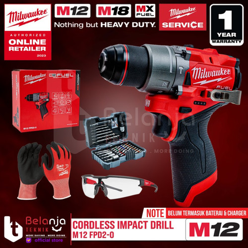 [EZM.3500976] Milwaukee Bor Baterai M12 FPD2-0 Cordless Impact Drill 12V Unit Only