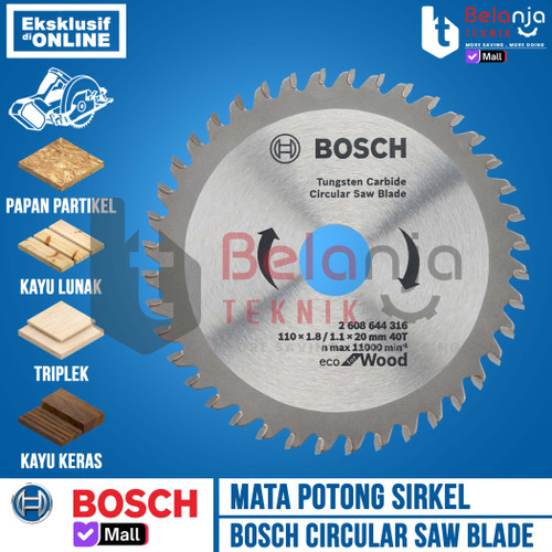 [EZM.3500978] Bosch Tungsten Carbide Circular Saw Blade Mata Potong Kayu 110MM X 40T