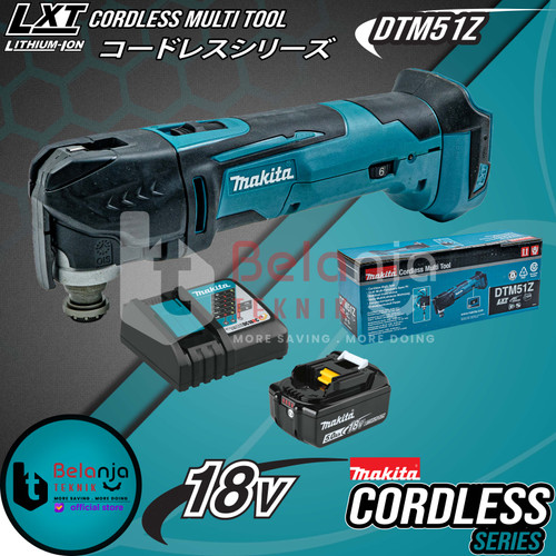 [EZM.3500980] Makita Multi Tool Cordless DTM51Z Mesin Oskilasi Gerinda Baterai Set