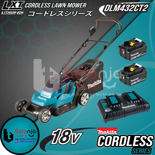 [EZM.3500988] Makita Mesin Potong Rumput Dorong DLM432CT2 Cordless Lawn Mower 18V