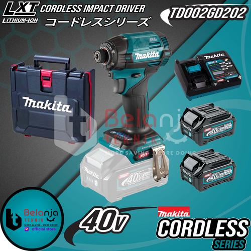 [EZM.3500994] Makita Mesin Bor Obeng TD002GD202 Impact Driver Cordless Set 40V TD002