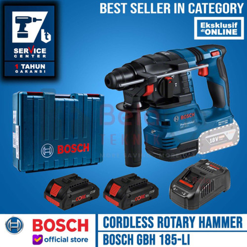 [EZM.3501037] Bosch Rotary Hammer Cordless GBH 185-Li Bor Beton Set Procore 18V 4 AH