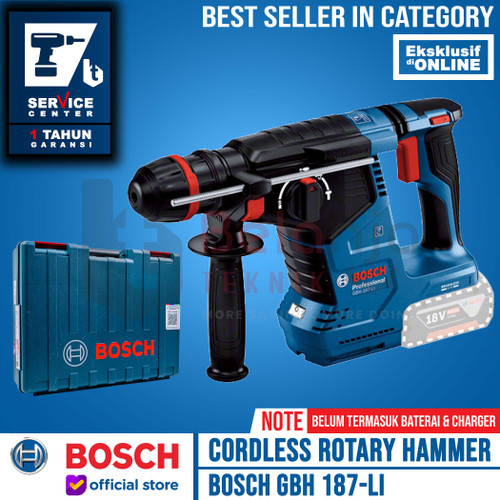 [EZM.3501041] Bosch Rotary Hammer Cordless GBH 187-Li Mesin Bor Beton Unit Only 18V