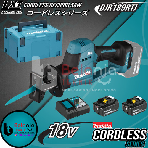 [EZM.3501054] Makita Gergaji Cordless Recipro Saw DJR189RTJ Recipro Baterai Set 18V