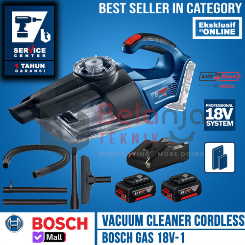 [EZM.3501057] Bosch Mesin Vacuum Cleaner Cordless GAS 18V-LI Charger Baterai X2 18V