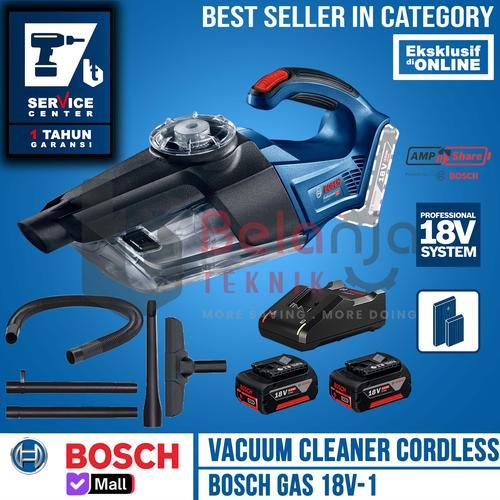 [EZM.3501057] Bosch Mesin Vacuum Cleaner Cordless GAS 18V-LI Charger Baterai X2 18V