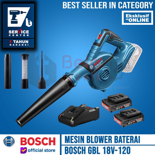 [EZM.3501059] Bosch Mesin Blower Cordless 4" GBL 18V-120 Charger 2X Baterai 2 AH 18V
