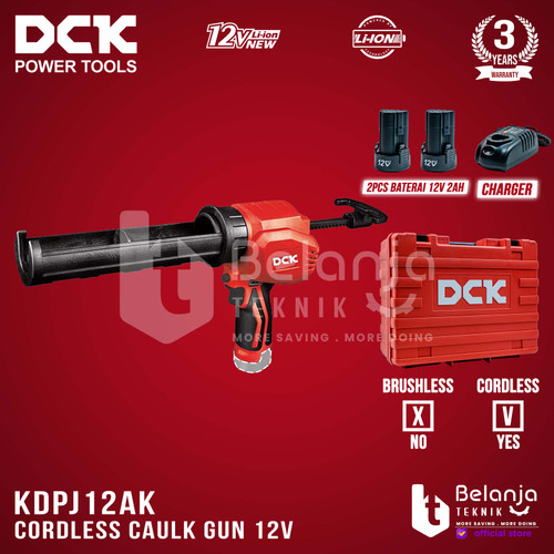 [EZM.3505878] DCK Cordless Caulk Gun 12 V Mesin Tembak Sealant Silikon KDPJ12AK 12v